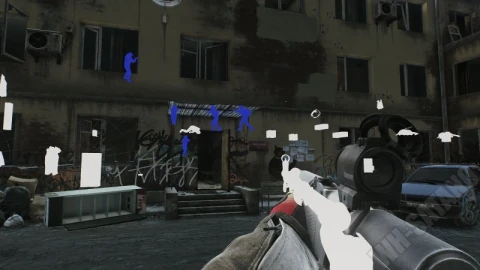 Escape from Tarkov Arena ESP showing players through cover