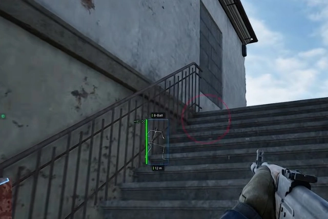 WARDOGS box and skeleton ESP on a stairwell